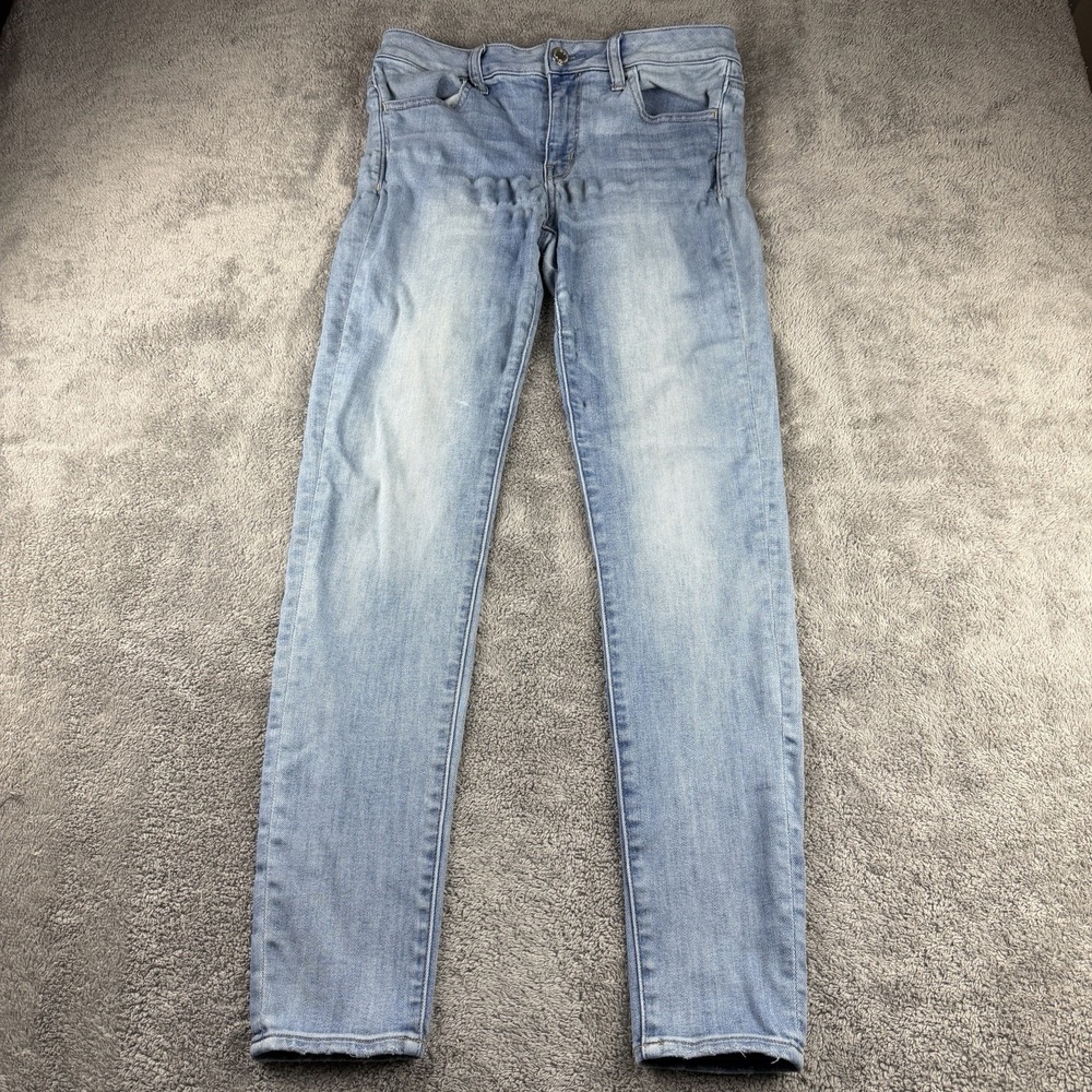 American Eagle Super Super‎ Stretch X Jegging Jeans Womens 10 Long Blue Light